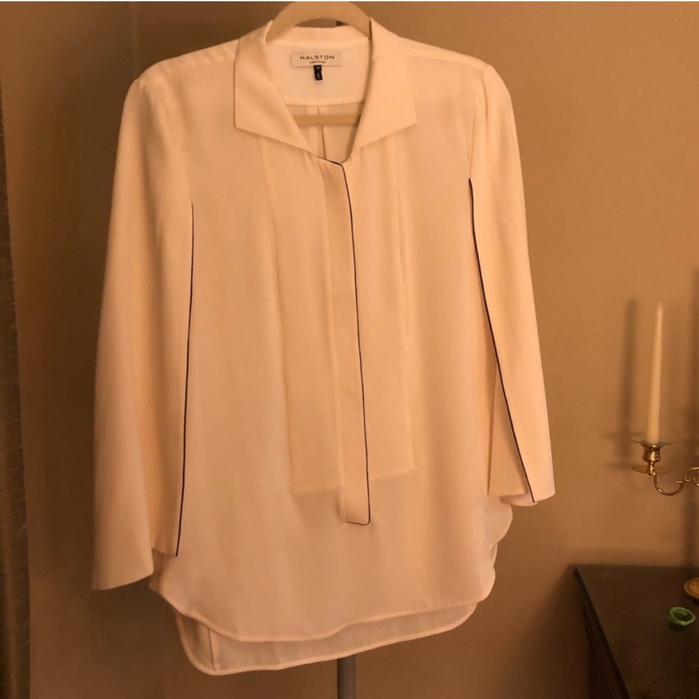 Halston Heritage, Silk cape-blouse. Stunning. Sz 10. NWOT.Photos do no justice!